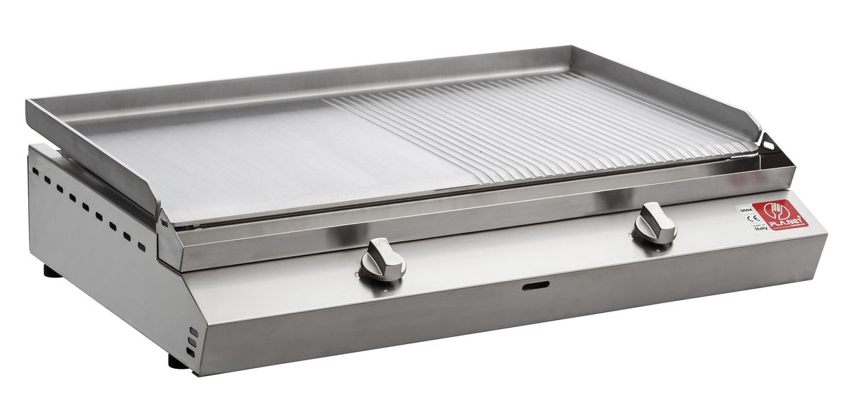 BARBECUE PIASTRA A GAS PLANET SERIE "MOMA" 80T IN ACCIAIO INOX